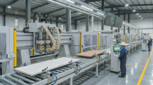 Wooden door lock hole intelligent production line from interior door supplier in China